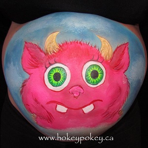 cute monster belly painting
