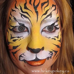 face painting fancy tiger