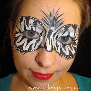 zebra mask face painting design