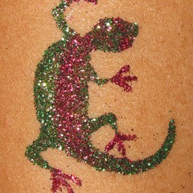 Lizard glitter tattoo