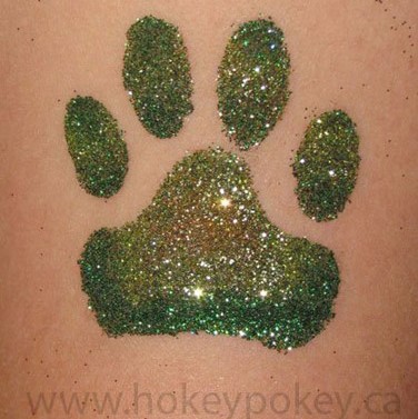 glitter tattoo paw