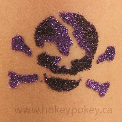 glitter tattoo skull design