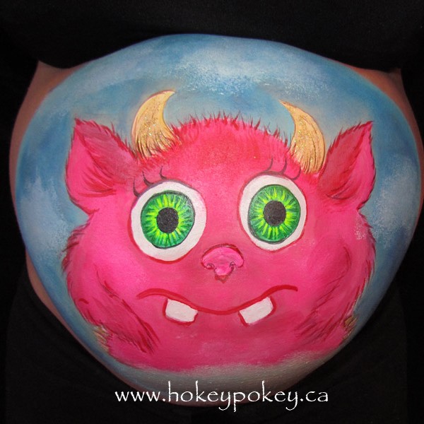 cute monster belly painting
